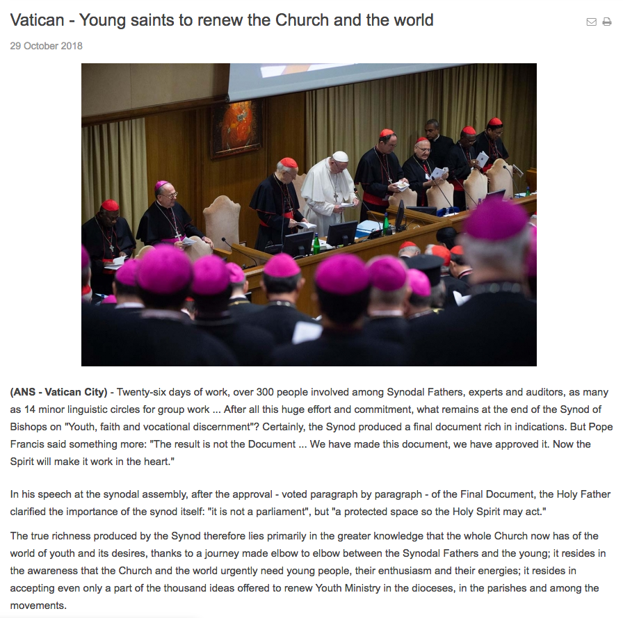  Young saints to renew the Church and the world